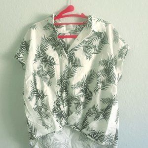 white floral blouse
